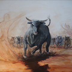 Gemälde Die Gertriebenen im Atelier del toro Weimar